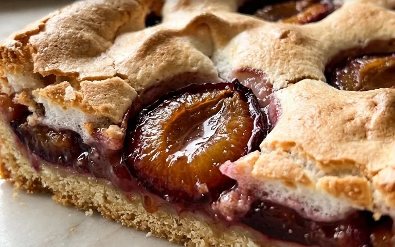 Polnischer Zwetschgen Kuchen vom Blech mit Baiser