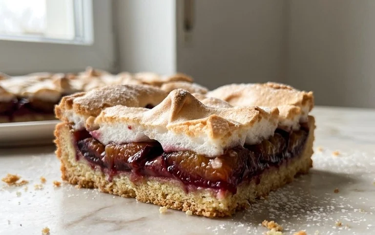 Polnischer Zwetschgen Kuchen vom Blech mit Baiser